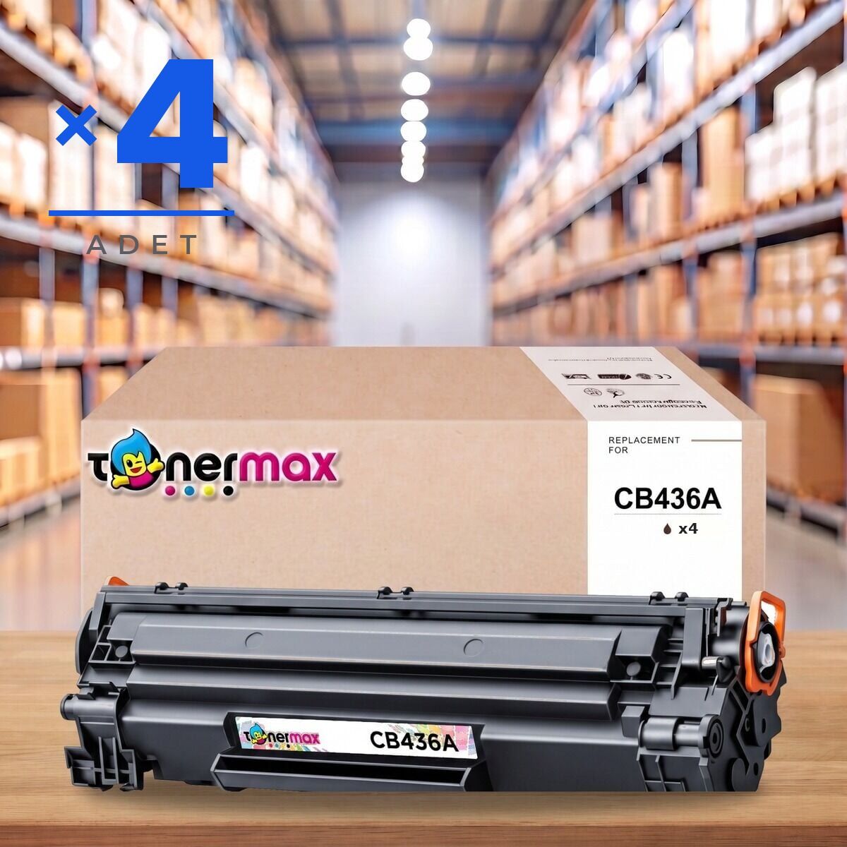 tonermax® cb436a muadil toner — dörtlü paket