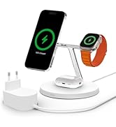 Belkin MagSafe 3'ü 1 arada şarj cihazı, MagSafe şarj istasyonu 15 W, iPhone için hızlı şarj...