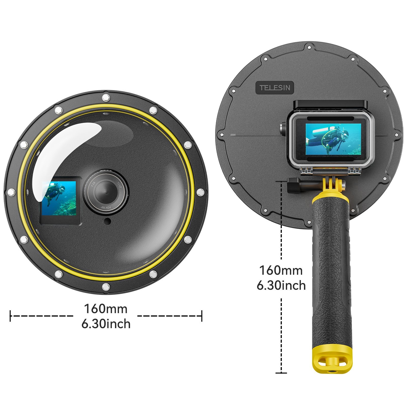 TELESIN DJI Osmo Action Dome Port
