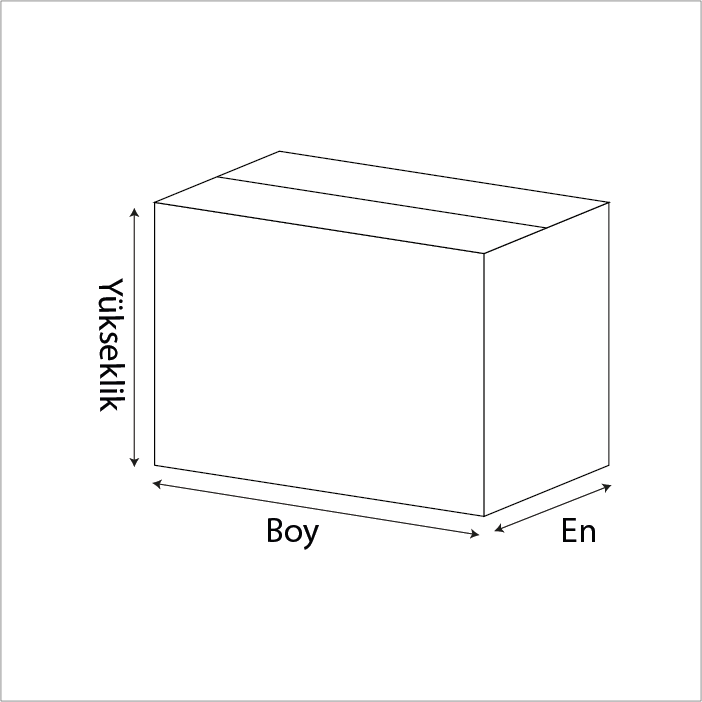 15x15x15 cm Tek Oluklu A-Box Koli krokisi