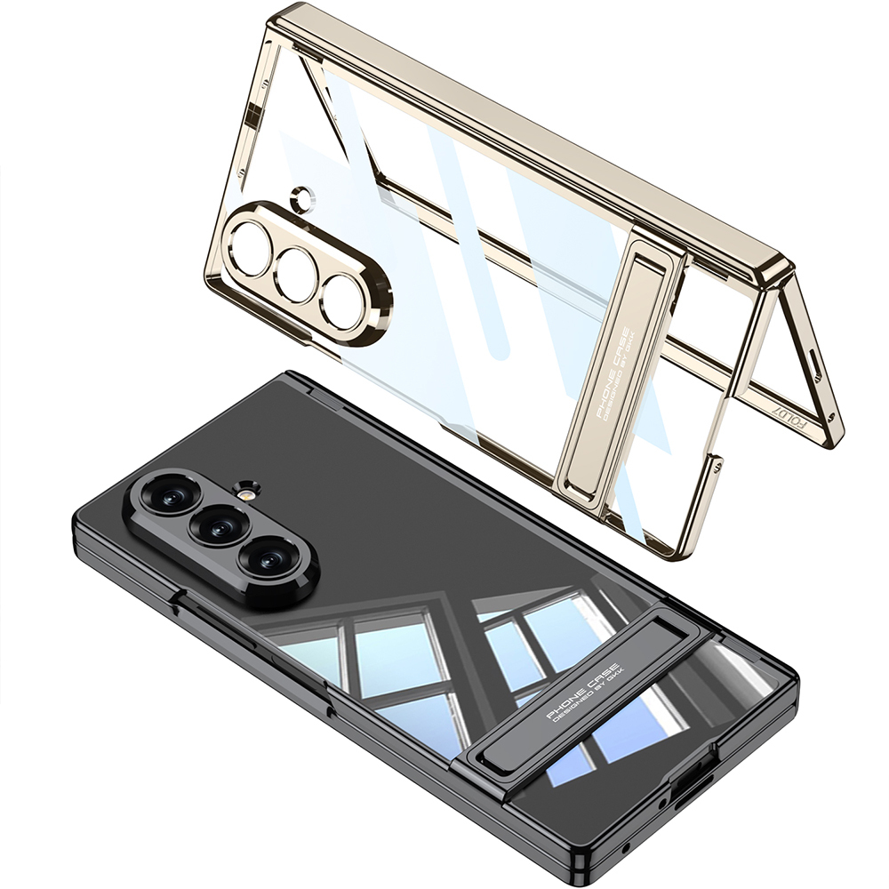 Galaxy Z Fold 7 Kılıf Kamera Korumalı Şeffaf Tasarımlı Zore Lego Standlı Kapak - 11