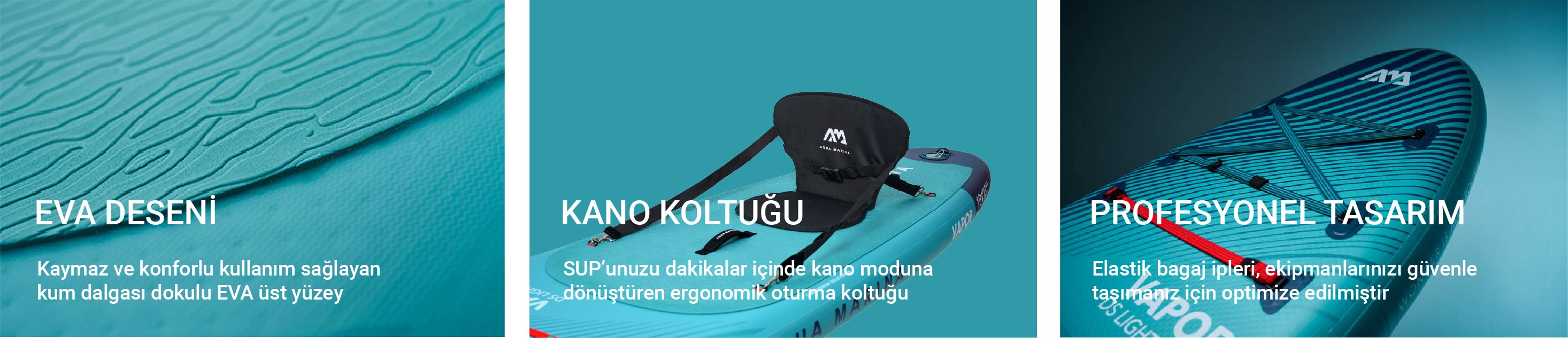 Aqua Marina Vapor EVA kaymaz zemin ve üst yüzey detayları