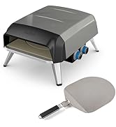 Tefal Pizza Pronto gazlı pizza fırını, dış mekan kullanımı için, 400 °C'ye kadar, sıcaklık regülatörü, açma/kapama düğmesi.