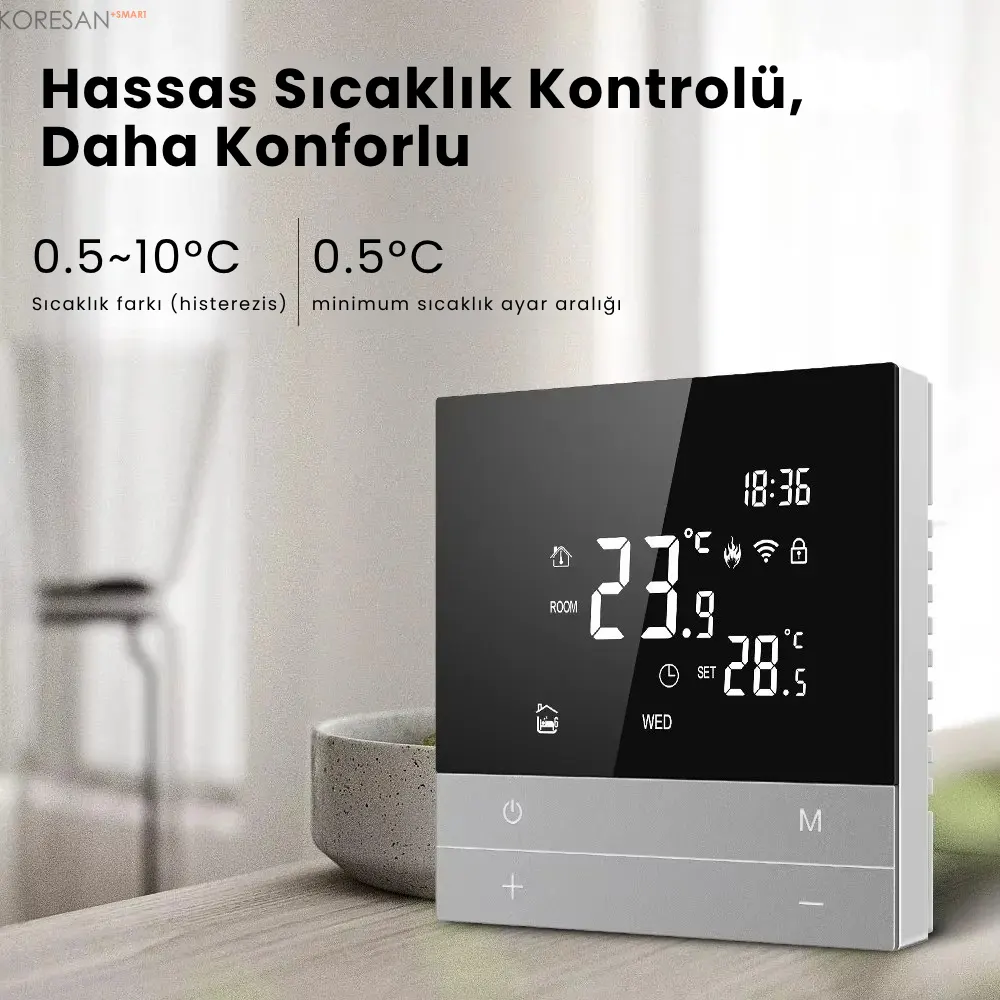 WiFi Akıllı Oda Termostatı Dokunmatik Ekranlı T100