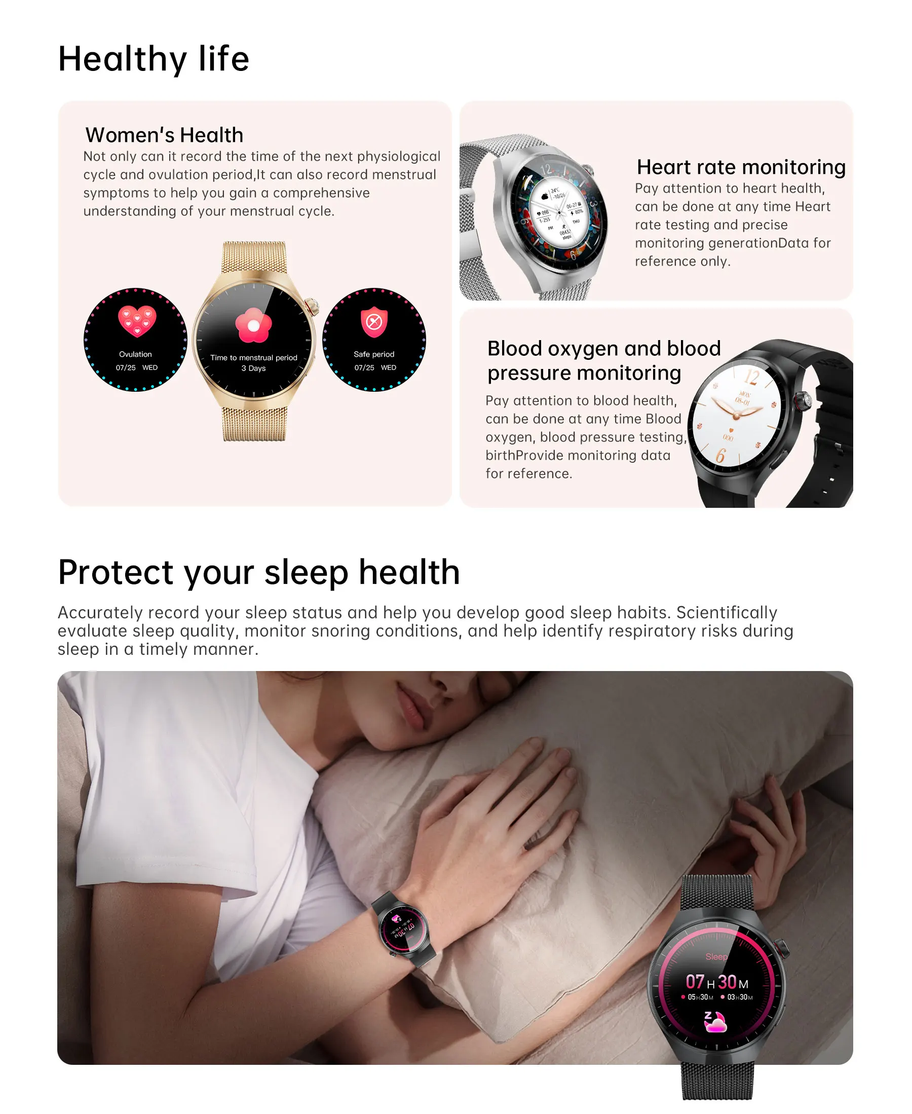 EDS SK7Mini Akıllı Saat Gümüş Çelik Kordon BT Arama Sağlık İzleme Çoklu Spor Modu Kadın Sağlığı Uzun Pil Ömrü