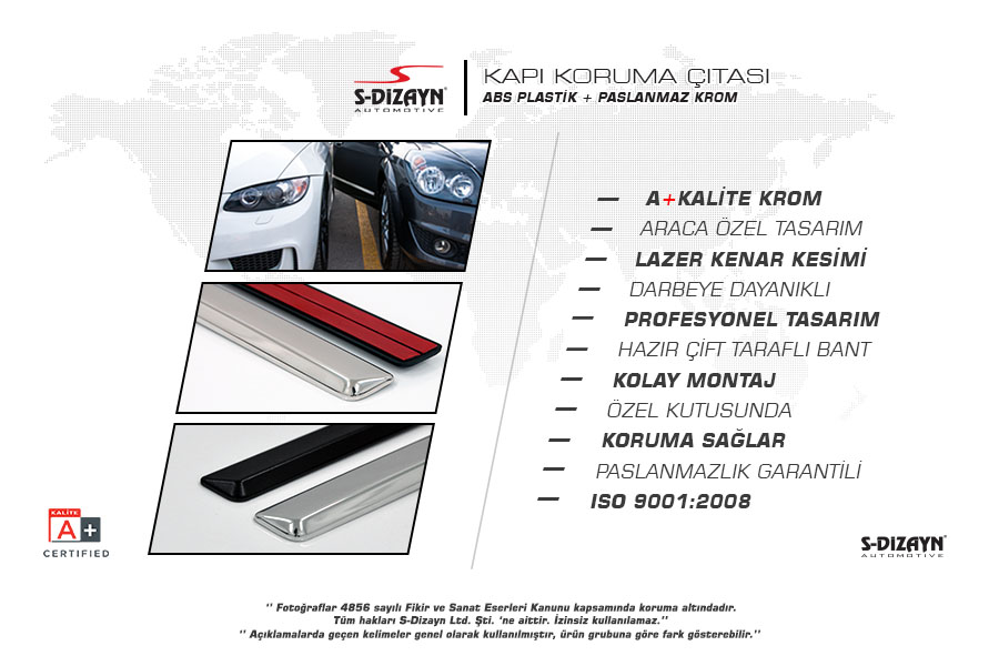 Kapı Koruma &Ccedil;ıtası Krom