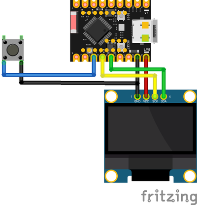 ESP32-S3 Super Mini SSD1306 OLED ve buton bağlantı şeması
