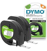 DYMO orijinal LetraTag kağıt etiket bandı | beyaz üzerine siyah | 12 mm x 4 m | kendinden yapışkanlı Sc...
