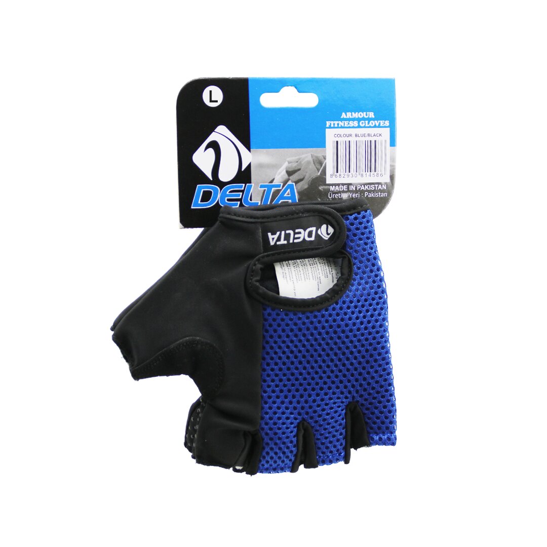 ANKAVERSE® Parmaksız Fileli Sporcu Eldiveni Mavi/Siyah Large