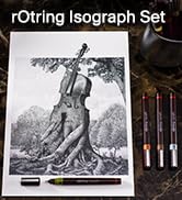 rOtring Isograph Fineliner Master Set | Pergel ile | 0,1 mm/ 0,3 mm/ 0,5 mm | 3 adet