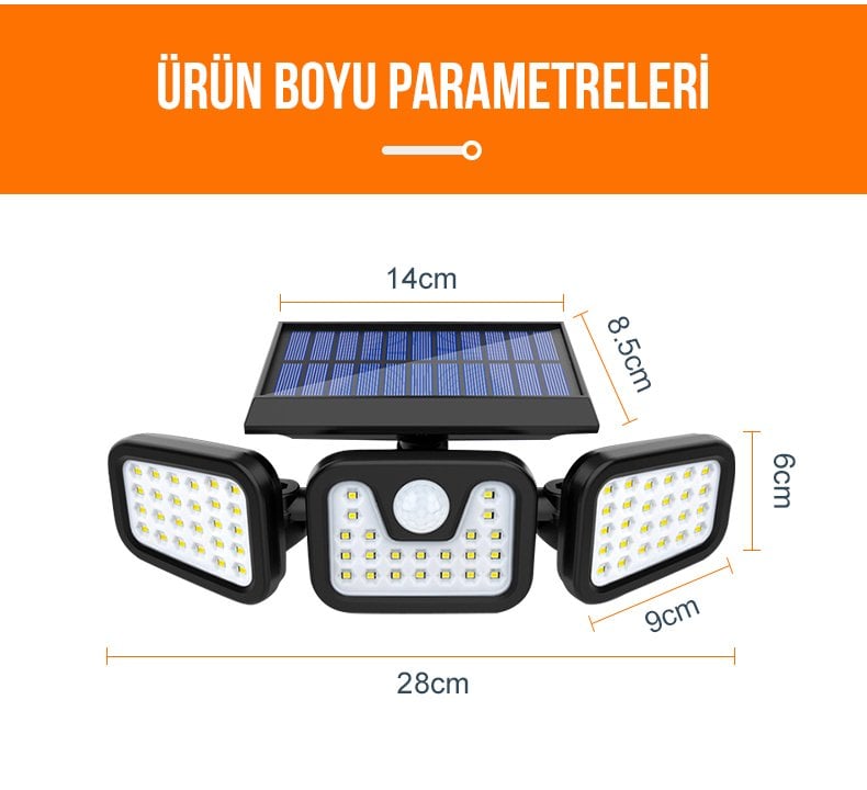  MX-W771A Sensörlü 3 Modlu Ledli Solar Aydınlatmalı Duvar Lambası İçerik