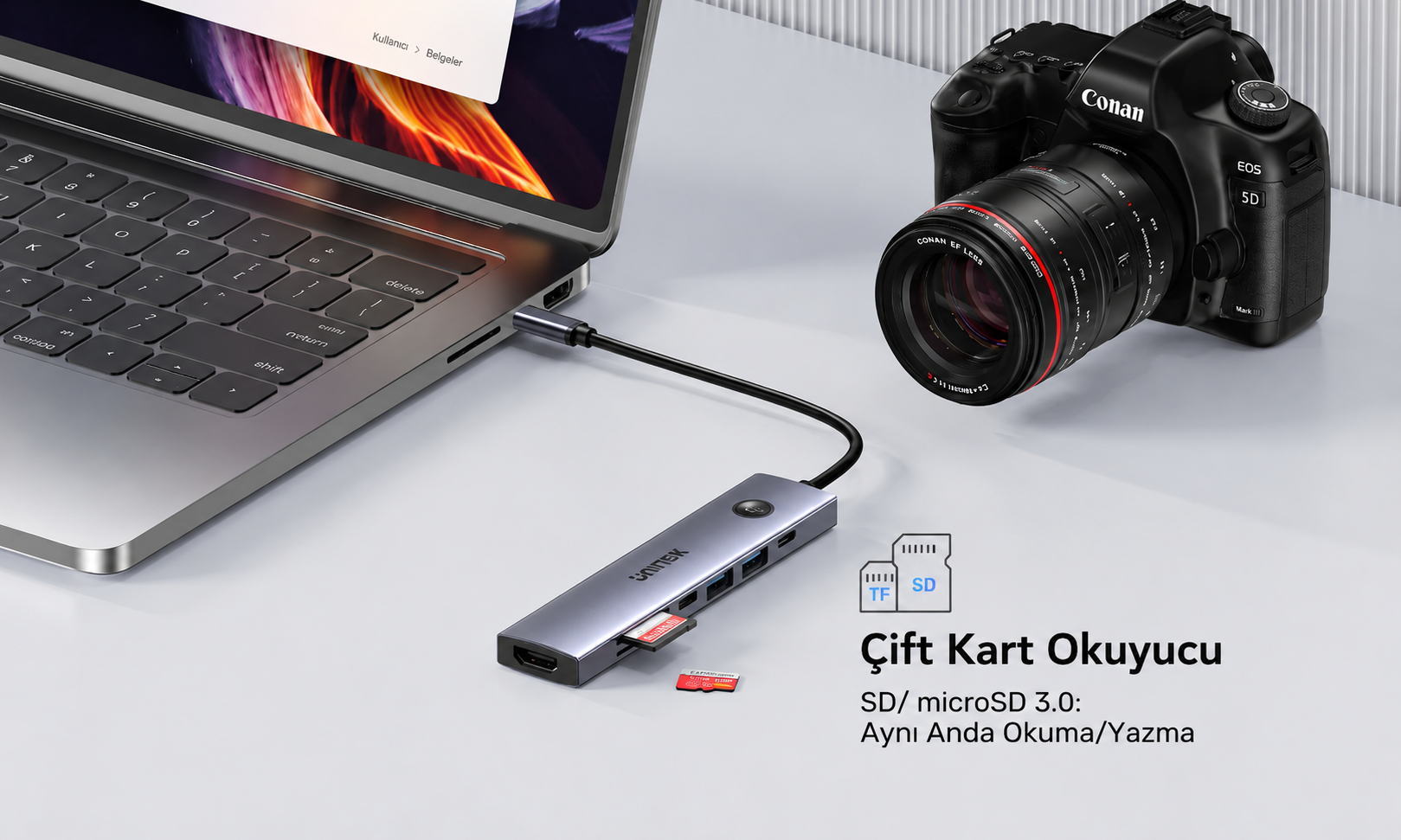 Unitek uHUB S7 Pro 7`si 1 arada 5 Gbps USB-C Hub
