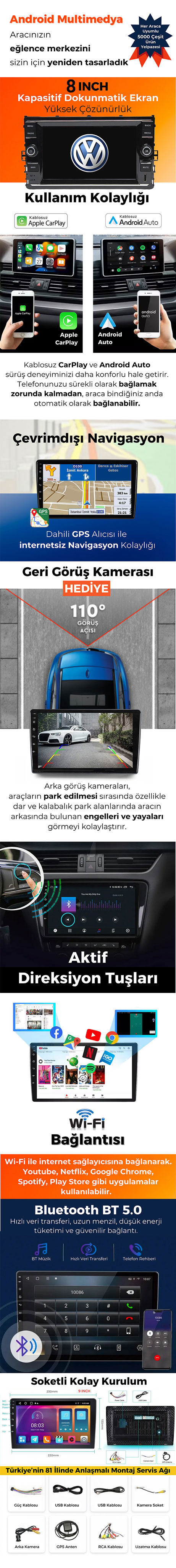 Araç Multimedya Ekran - Double Teyp - Android Teyp