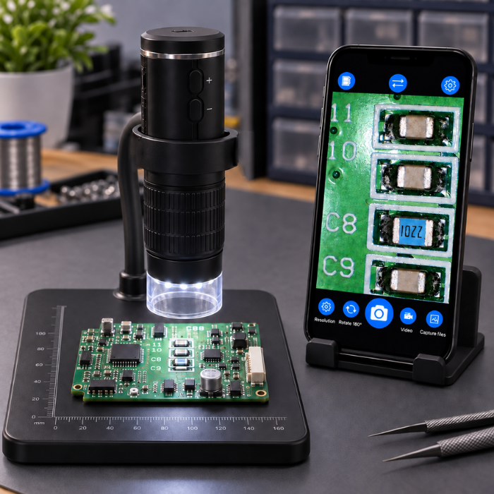 SmartScope standıyla elektronik devre incelemesi