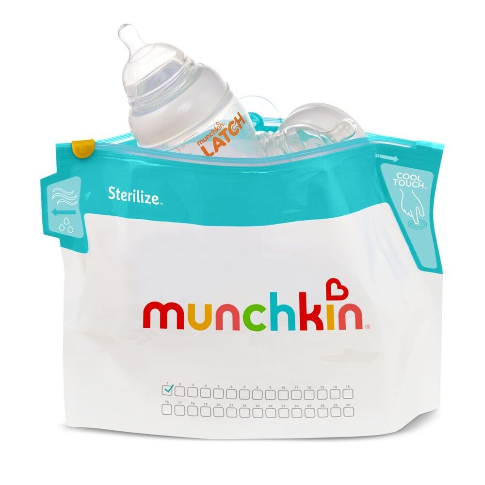 Munchkin Mikrodalga Sterilizatör Torbaları – 6’lı Set, 20×35,5 cm, Tekrar Kullanılabilir