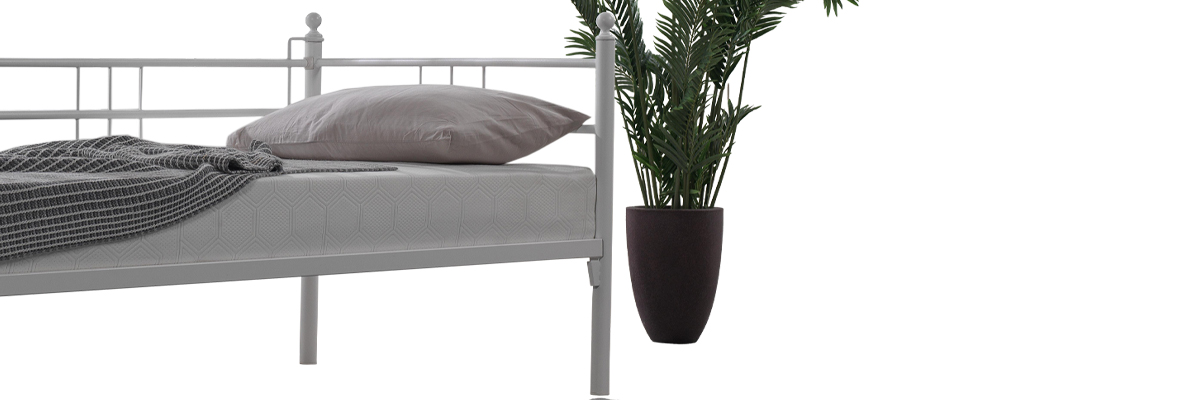 Soho Daybed Tek Kişilik Beyaz Sedir Metal Karyola