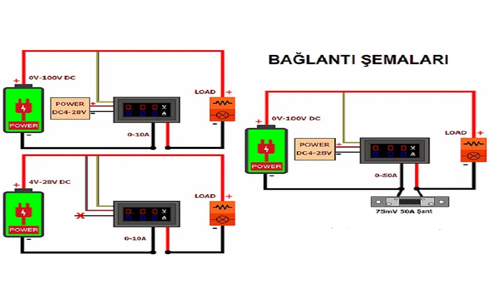 Dijital Dual Voltmetre Ampermetre