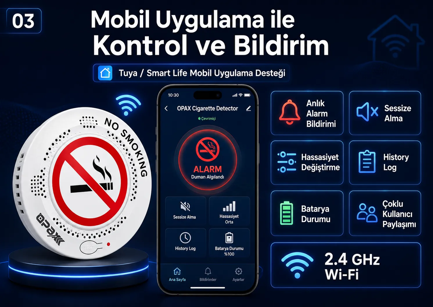 OPAX V200 PRO Tuya Smart ve Smart Life mobil uygulama özellikleri