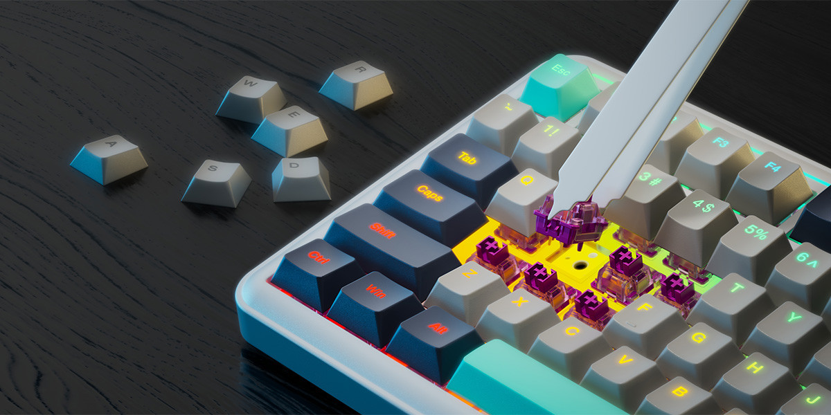 GamePower Zoom RGB Kablolu Mekanik Beyaz Gaming Klavye