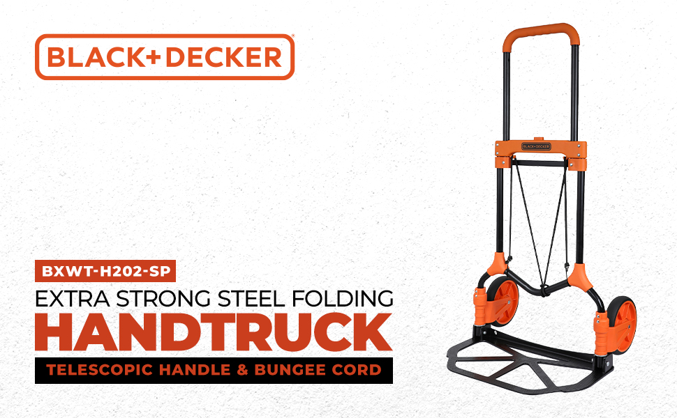 BLACK+DECKER BXWT-H202-SP Ekstra Güçlü Çelik Katlanır El Arabası, 90kg Kapasite