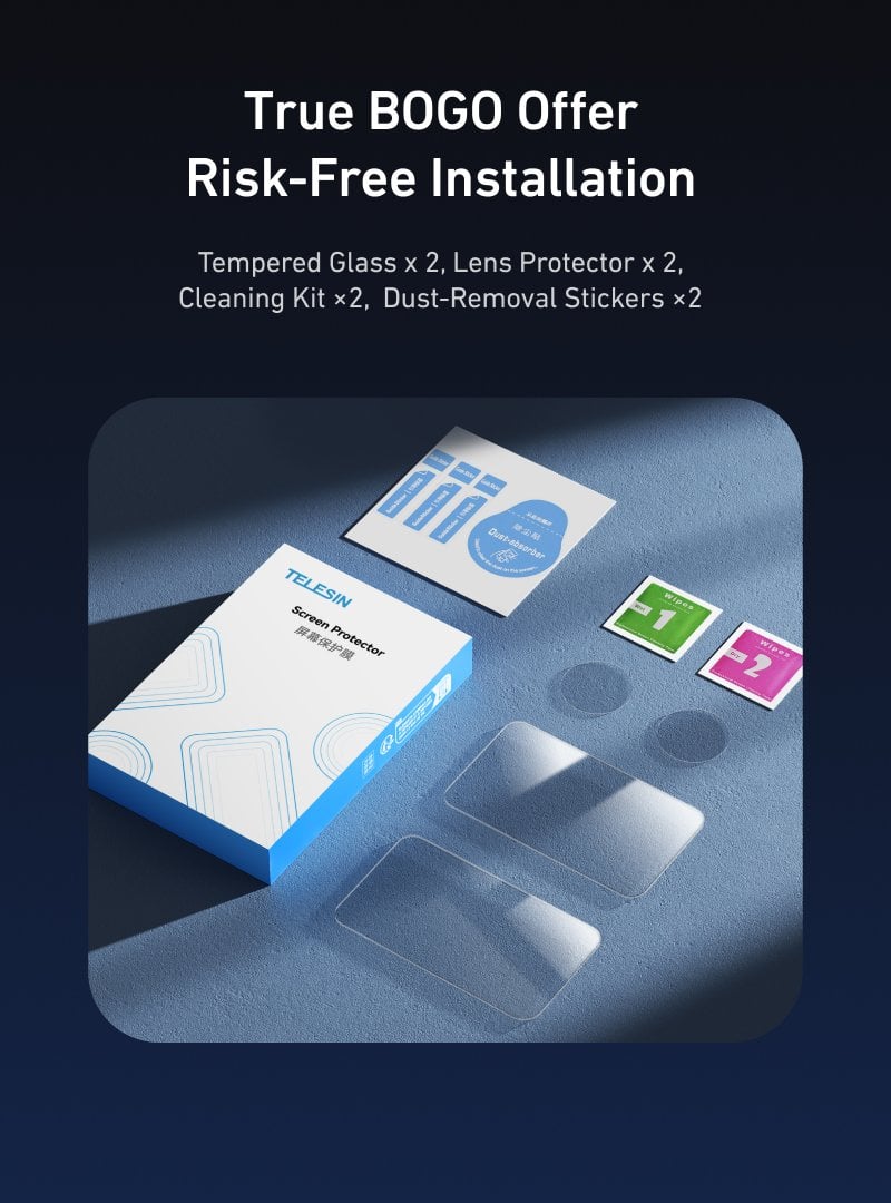 TELESIN Osmo Nano Ekran Koruyucu ile kameranızın ekranını en üst düzeyde koruyun! 