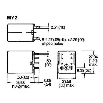 MY2IN 24VAC 10A 2CO Kontaklı Röle OMRON