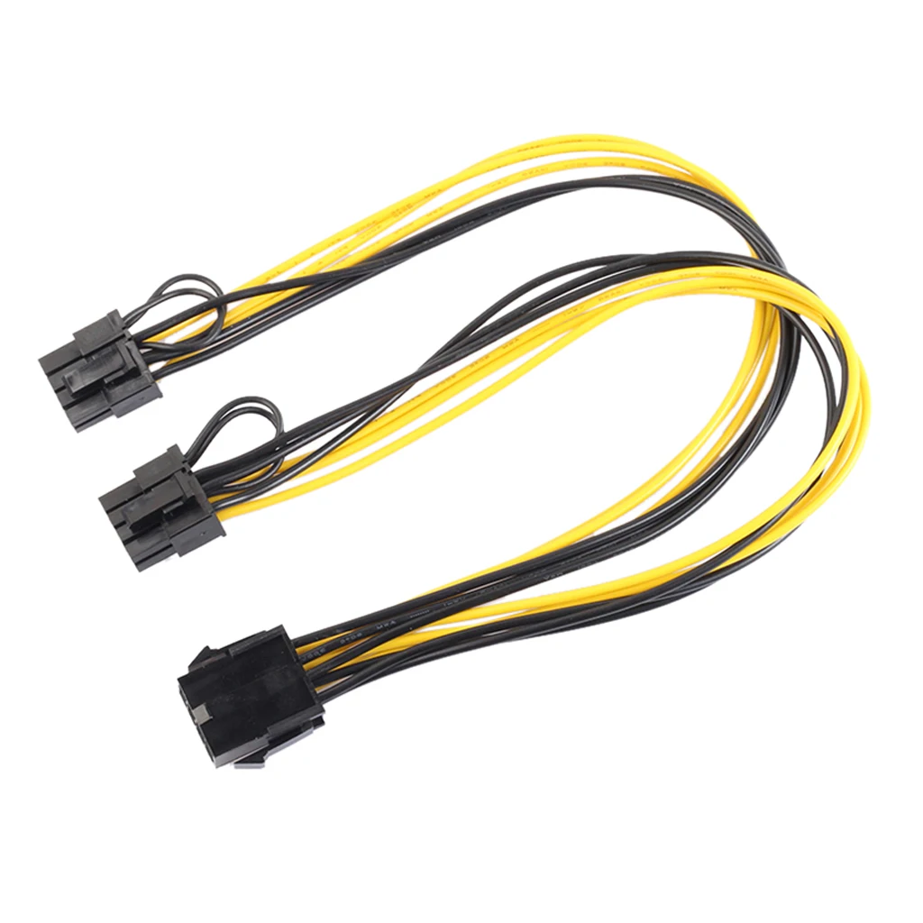 8 Pin Female to Dual 2x 8 Pin (6+2) Female PCI Express Power Adapter Cable for Graphics Video Card 30cm
