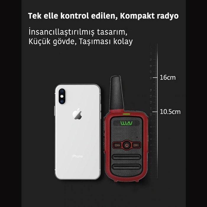 Wln KD-C51 16 Kanal Siyah Tekli Telsiz