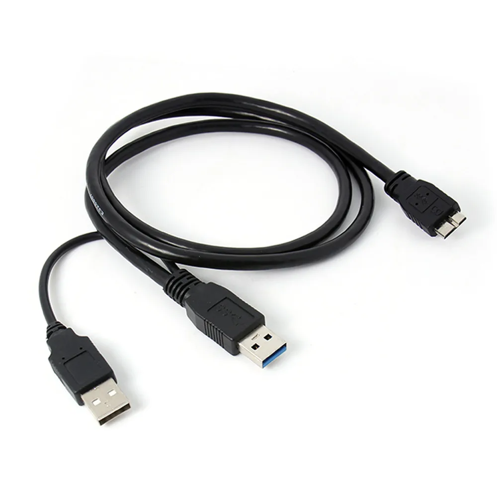 1pc Dual A to Micro B USB 3.0 Y Cable Move Hard Disk Cable (1)