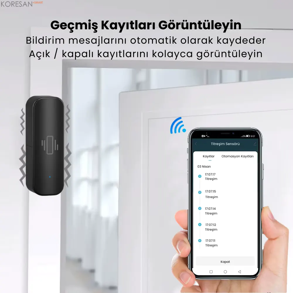 KT102 Tuya WiFi Titreşim Sensörü