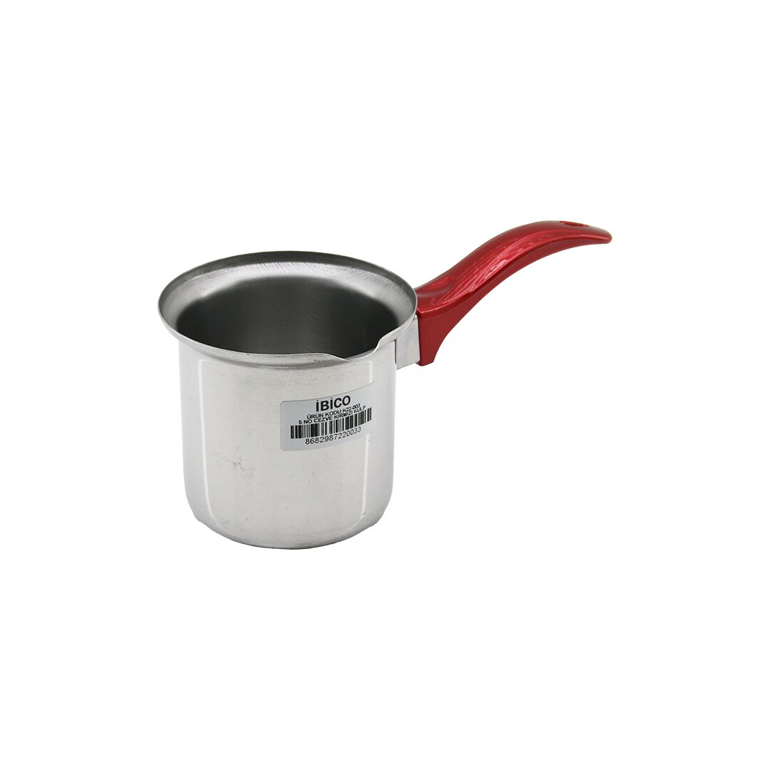 ANKAVERSE® NO-5 Çelik Cezve Kırmızı Kulp (5286)