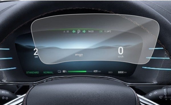 BYD TANG 12.3 inç Mat Ekran Koruyucu Dijital Gösterge Şeffaf