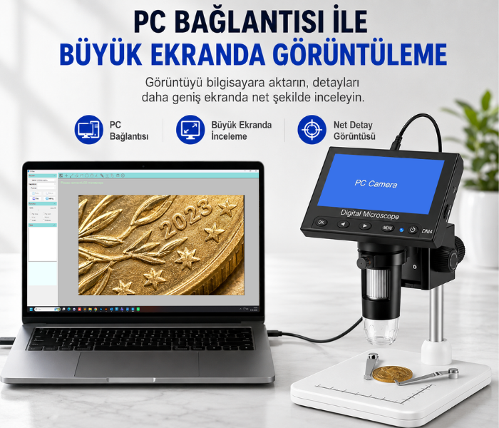 Bilgisayara bağlanan mikroskop