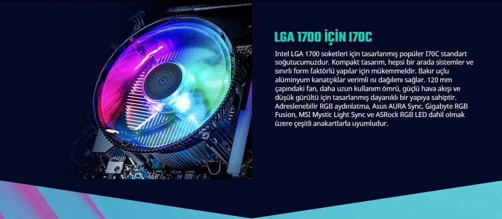 Cooler Master I70c Argb 120mm Hava Soğutucu H2