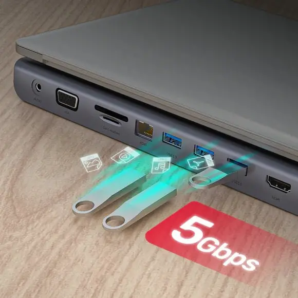 Unitek USB-C 11 in 1 Evrensel Hub MST Destekli D1022B
