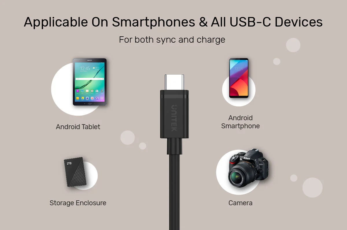 Unitek USB 3.0 to Type-C 1.5Mt Şarj Kablosu C14103BK-1.5M
