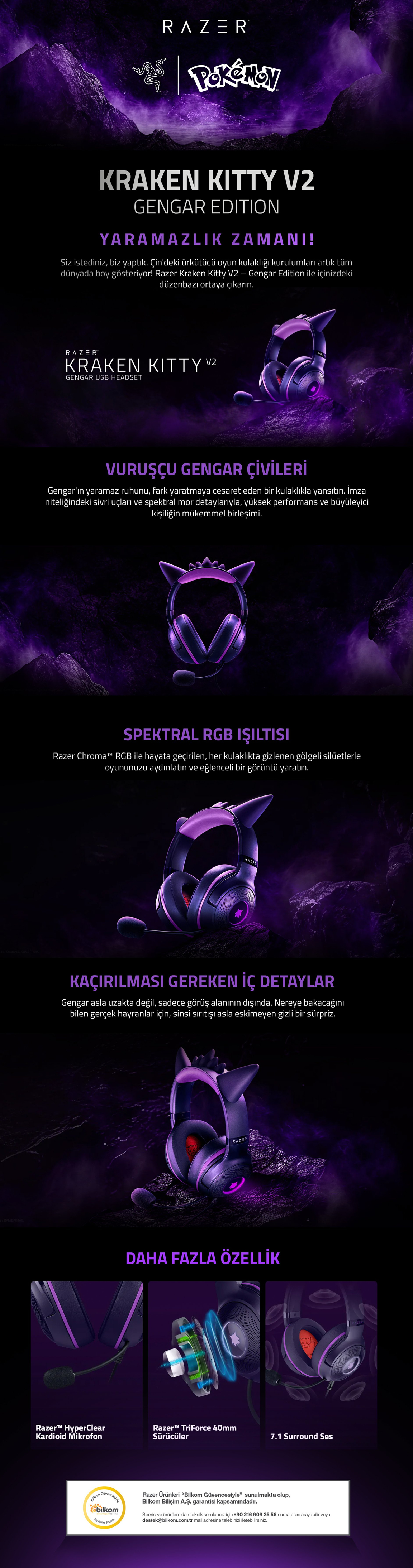 Razer Kraken Kitty V2 Kablolu Kulaklık- Pokemon Gengar Fiyatı