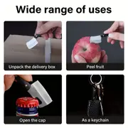 6 mini bıçak anahtarlık seti, paslanmaz çelik şef bıçağı şişe açacağı ile kılıf, gıda i̇le etmeyen, taşınabilir cep alet seti ayrıntılar 2