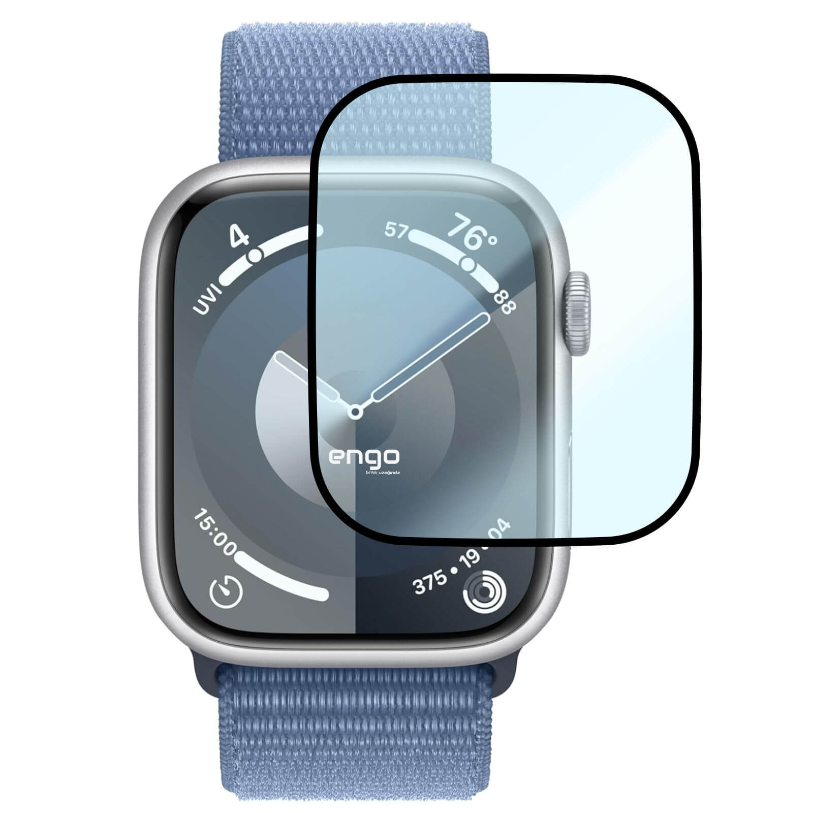 Engo Apple Watch 9 45mm Ekran Koruyucu Flexible Tam Kaplama Şeffaf