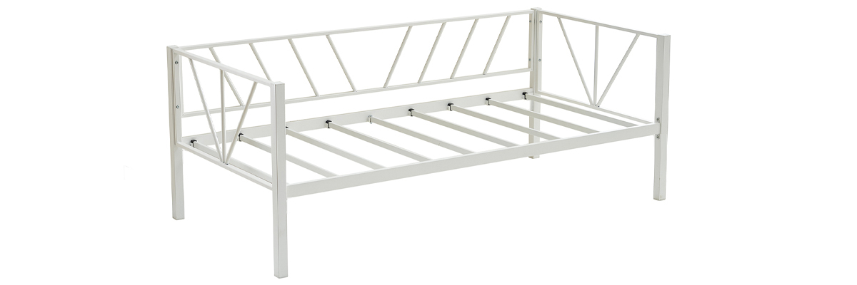 Alchera Daybed Tek Kişilik Beyaz Metal Karyola