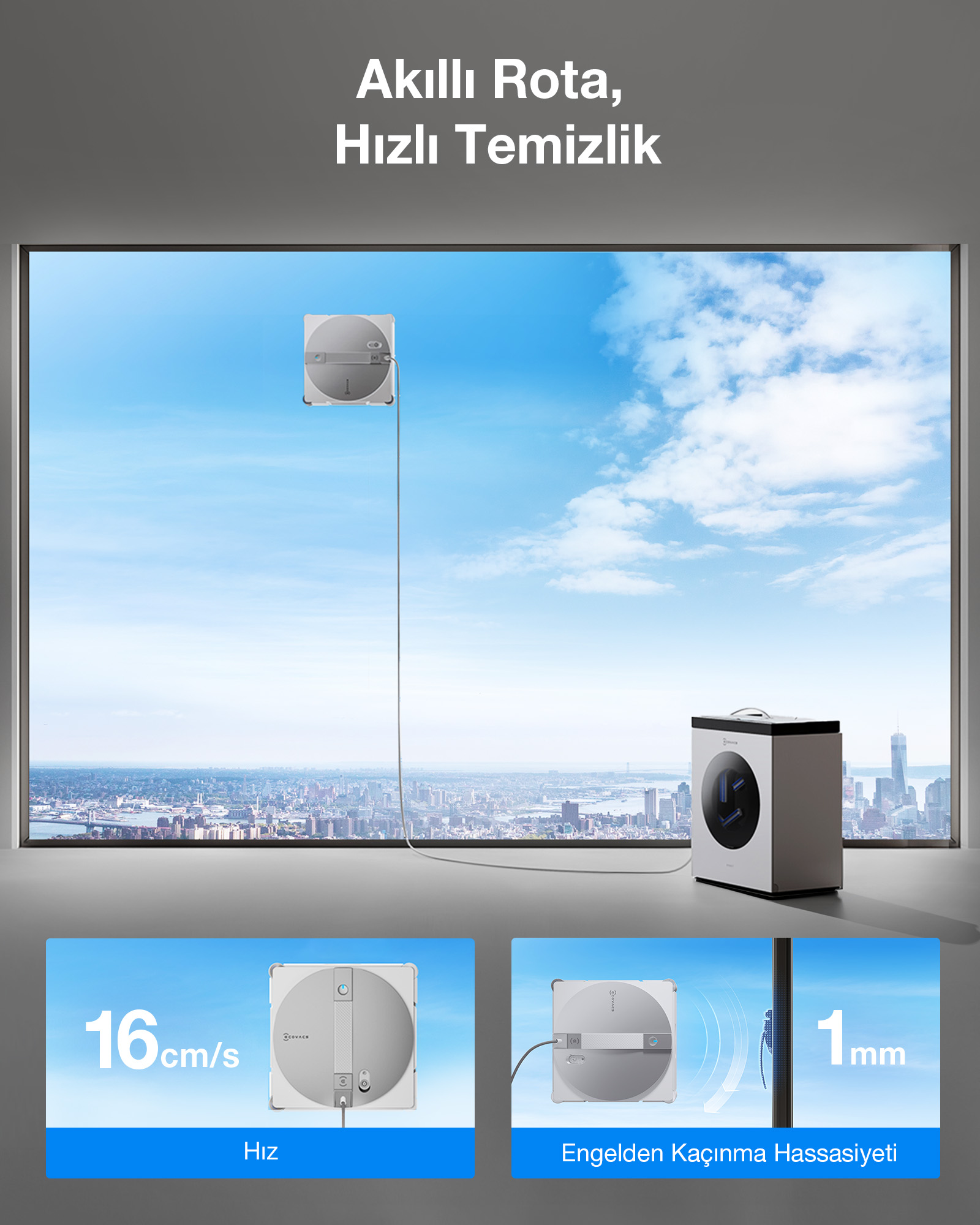 ECOVACS WINBOT W3 OMNI Cam Temizleme Robotu