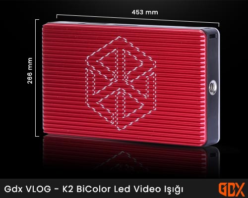 Gdx VLOG - K2 BiColor Led Video Işığı, Video Konferans Işığı, USB 96 LED Video Işığı Çift Renkli Fotoğrafçılık Taşınabilir Aydınlatma Kiti Masaüstü/Düşük Açılı Çekim için 3300mAh/Akıllı Telefonda YouTube/Gimbal/DSLR/Selfie Çubuğu 