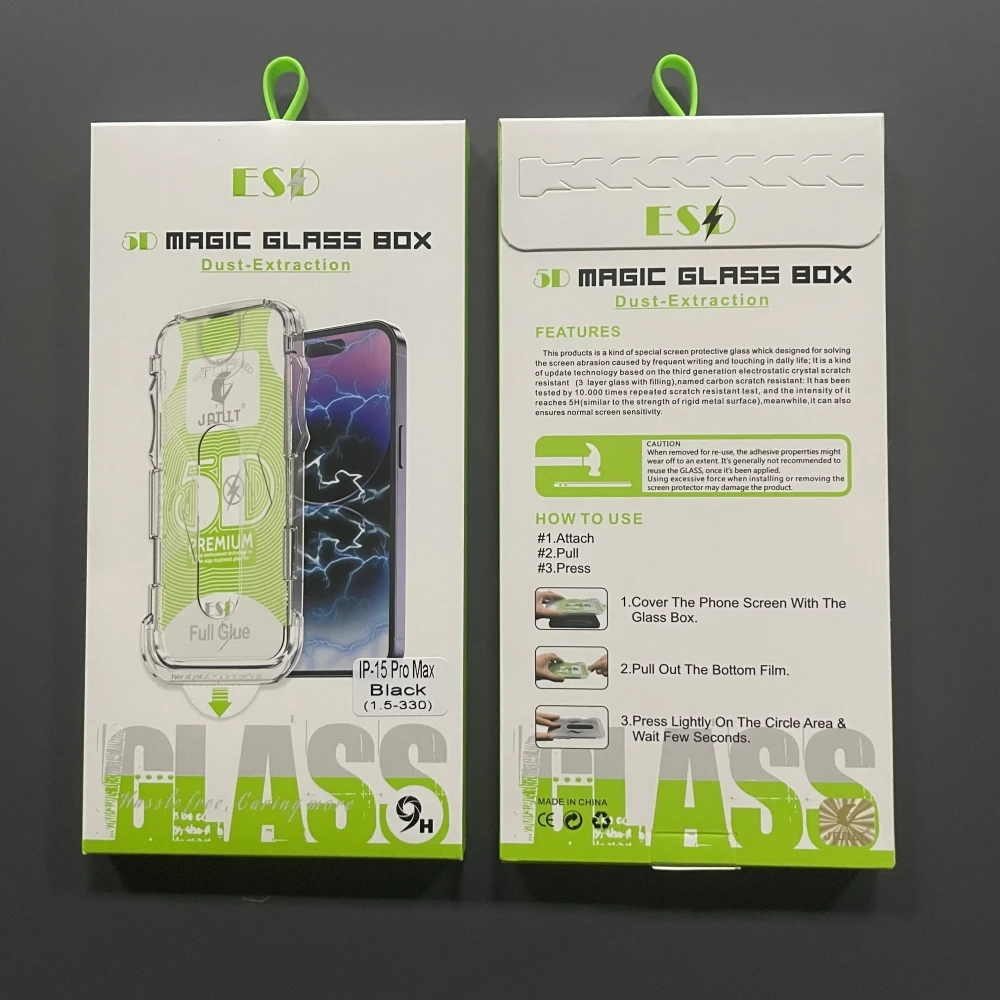 En iyi kalite OEM 5D Janit esd sihirli kutu cam ekran koruyucu kurulum aracı samsung s24 için iPhone 15 Pro Max