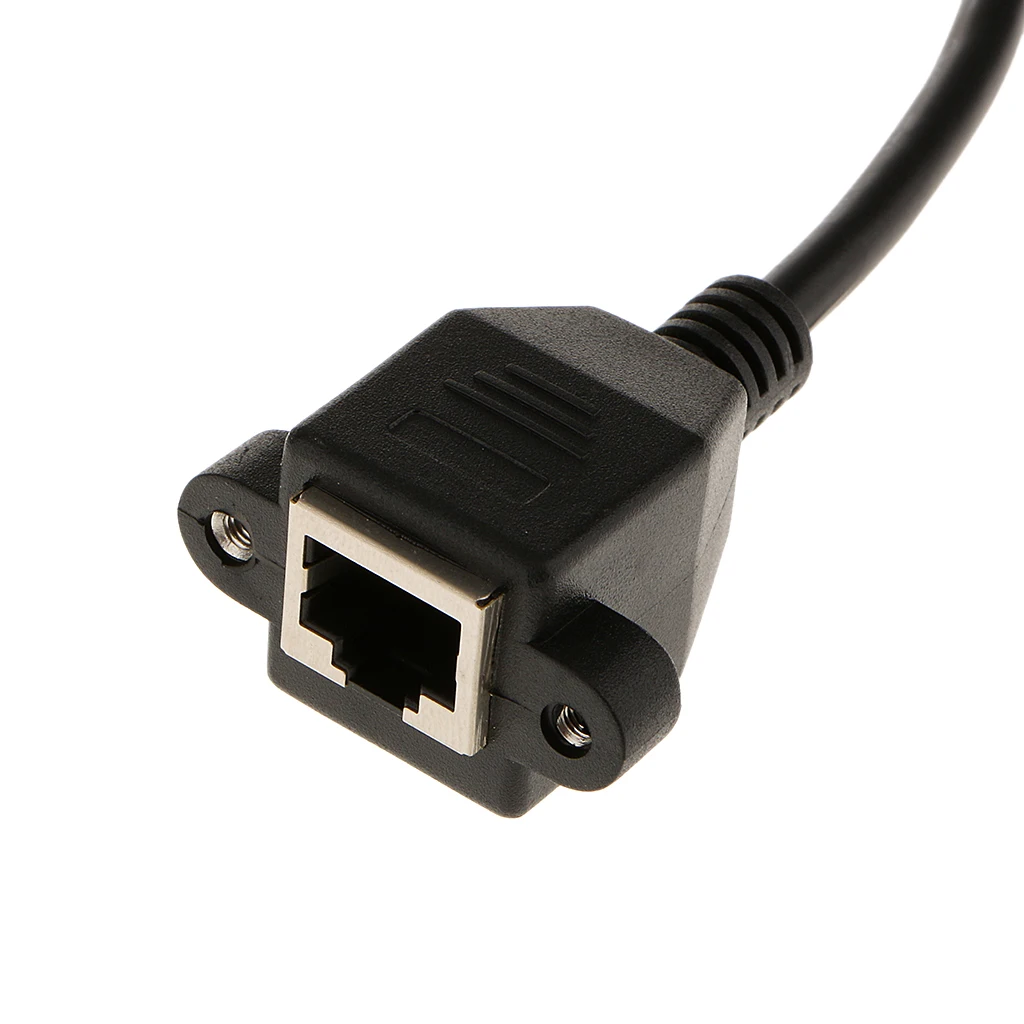 30cm Long RJ45 Male to Female M/F LAN Ethernet Adapter Network Cable Black