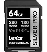 Lexar SILVER PRO SD Kart 64GB, UHS-II Hafıza Kartı, V60, U3, C10, SDXC Kart, 280MB/sn'ye Kadar Ok...