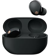 Uygun şarj kılıflı siyah kablosuz kulaklık. Kılıf açıktır ve kulaklık yuvalarını gösterir.