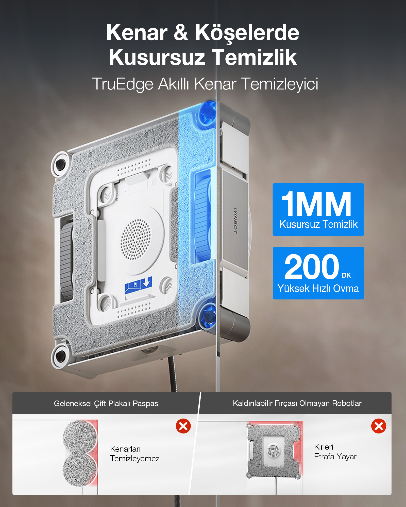 ECOVACS WINBOT W3 OMNI Cam Temizleme Robotu