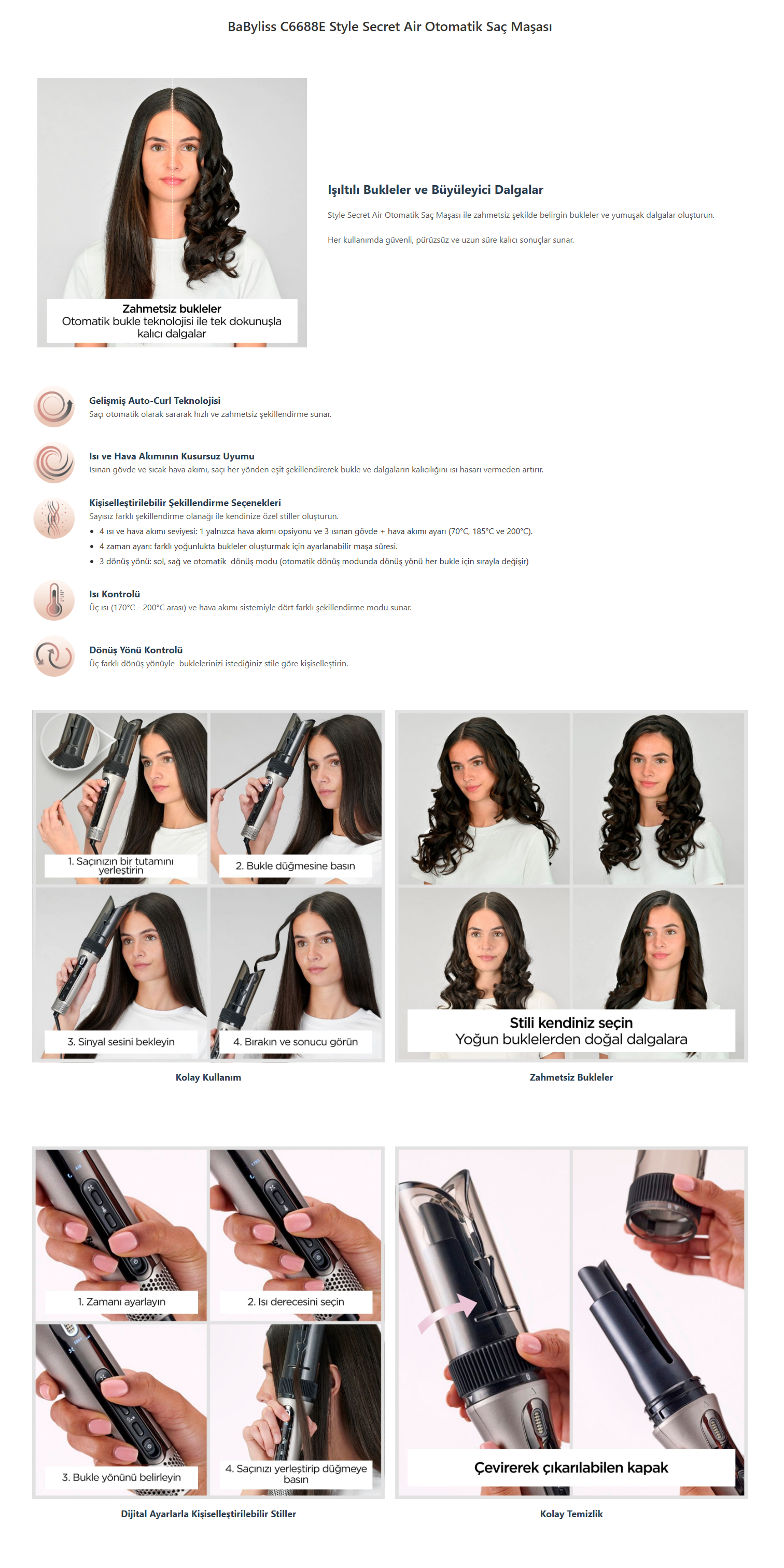 BaByliss Secret Air Otomatik Saç Maşası