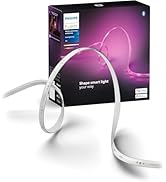 Philips akıllı aydınlatma ürünlerinin ambalajı, beyaz vurgu aydınlatma efektlerine sahip mor ve siyah gradyan tasarımla çeşitli açılardan gösterilir.