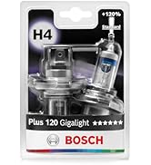 Bosch H4 (472) Plus 120 Gigalight Halojen Far Ampulü, 12V 60/55 W,% 120 daha fazla Işık - Soket T...